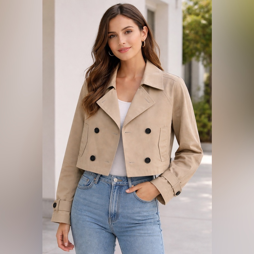 Cropped Trench JustFab New With Tags